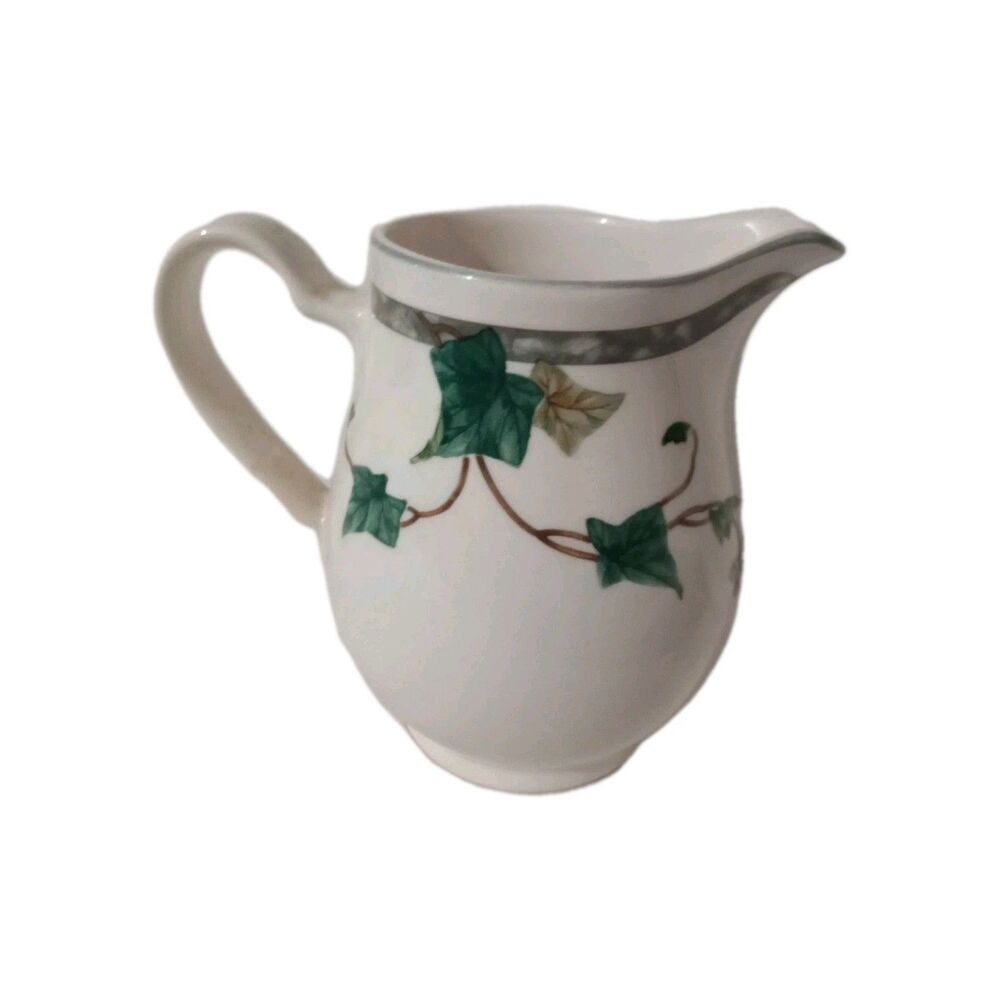 Noritake Keltcraft Ivy Lane Creamer 1991-1998 Made In Ireland  Green White